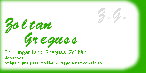 zoltan greguss business card